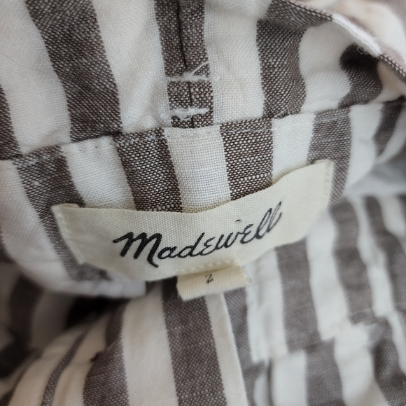 MADEWELL Striped Linen-Blend Paperbag Pants Size 2 - Picture 12 of 13